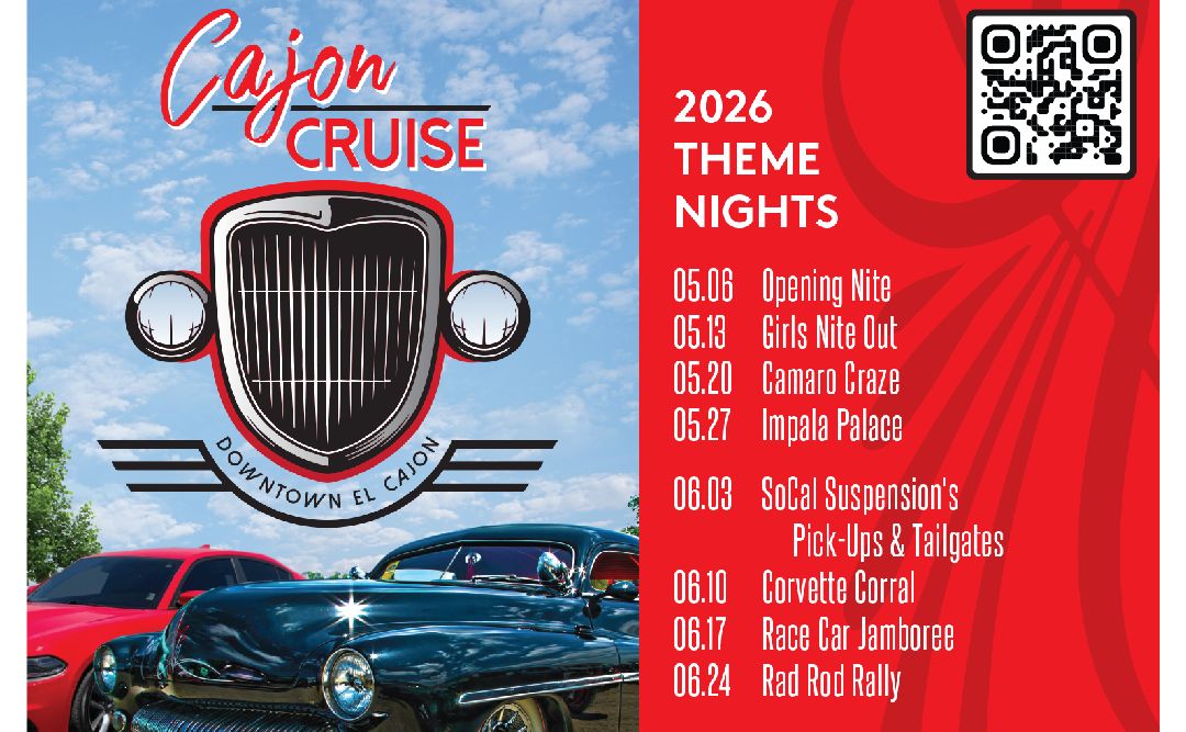 El Cajon Cajun Cruise Nights partial flyer 2026 Season